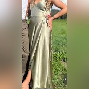 Birdy Grey satin Cindy Moss green dress
